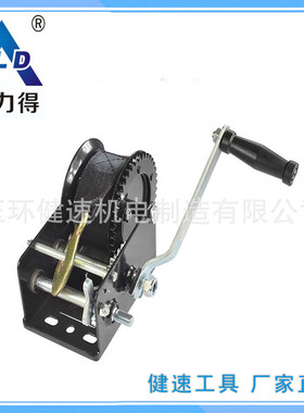 倍力得手动绞盘提升机绞盘2500磅(lbs)双速配织带KW2500重型