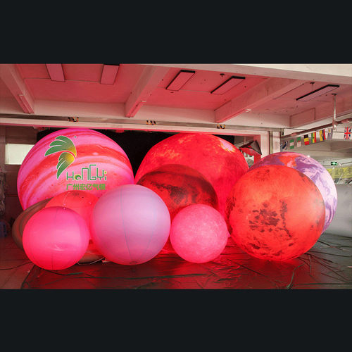 热销pvc充气星球模型月球婚礼发光灯光悬挂变色九大行星气模活动