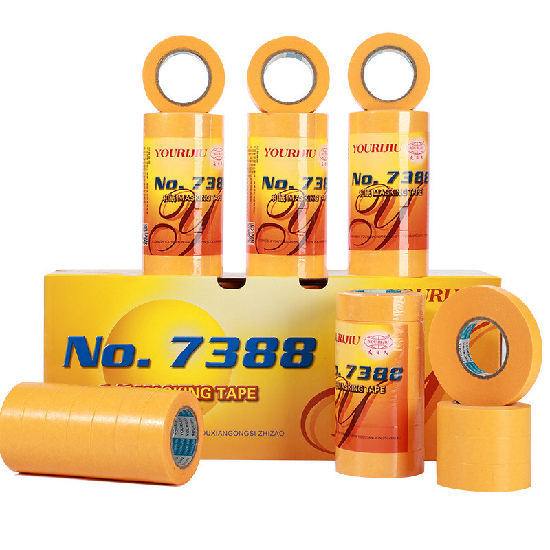 鑫铭悅7388和纸胶带喷漆粘分色纸真石漆高装修外墙黄色美纹纸批发