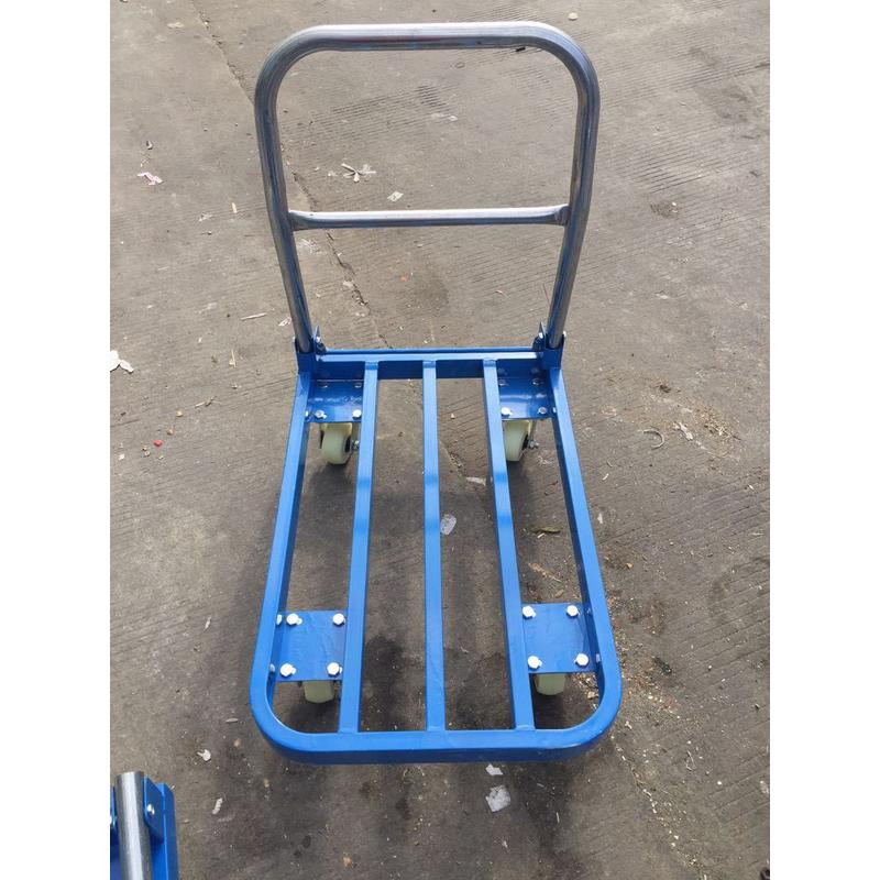 自产自销工地可折叠手推车手推车物流家用手推车蓝色方管仓库静音