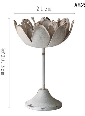 美式餐桌道具金属烛台浪漫烛光晚餐复古做旧婚庆轻奢摆台蜡烛台