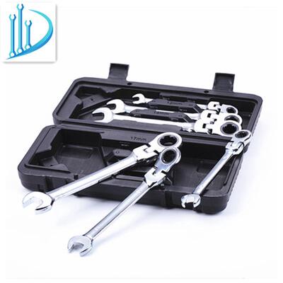 定宇盒8-17mm塑工具6pcs铬钒钢72齿梅花棘轮扳手套装工具箱