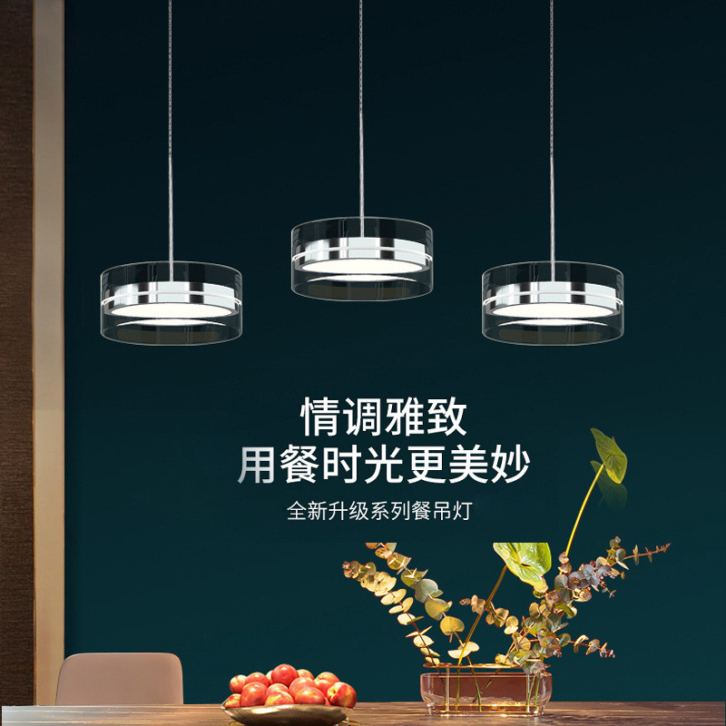设计师意式餐厅吊灯轻奢现代餐桌三头创意个性样板房吧台玻璃吊灯