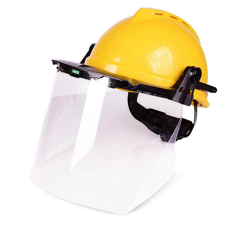 热销msa梅思面罩透明pc防护面屏10115836安全帽式防飞溅防化防液