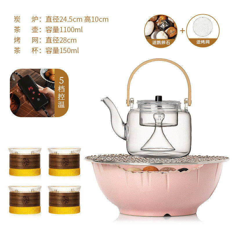 2toe批发围炉煮茶家用全套汝窑电陶炉女士罐罐茶煮茶器室内烤茶炉