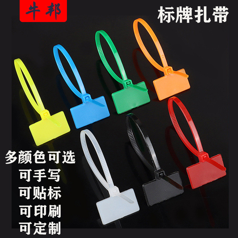 标签扎带网线防水捆绑带吊牌吊卡记号标牌尼龙束线带标牌扎带收纳