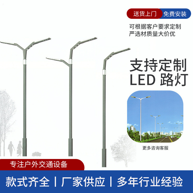 46山东青岛智慧LED路灯庭院草坪灯杆监控多功能杆高杆灯综合杆