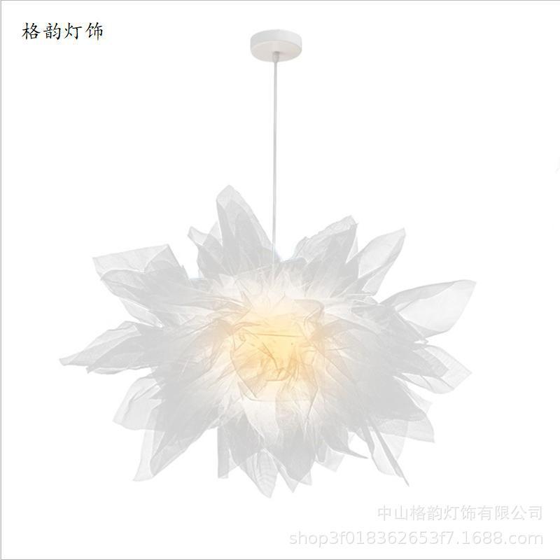 幻个性创意ins网红服装店灯温馨浪漫简约现代白色北欧灯具纱吊灯