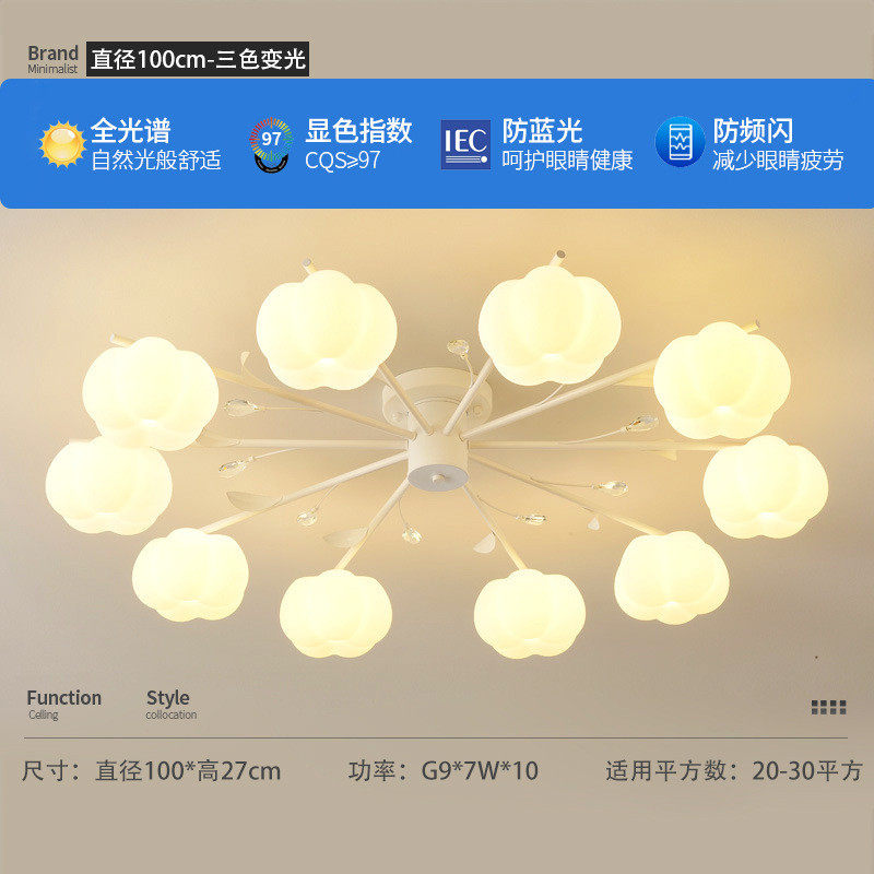 法式奶油风客厅大灯吸顶灯大厅主卧室灯具2024新款创意柿子南瓜灯,家装灯饰光源,客厅吸顶灯,淘宝优惠券,粉丝福利购,淘宝优惠卷