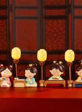 唐仕女唐妞摆件西安文创旅游纪念品寝室书画带小夜灯桌面装饰品