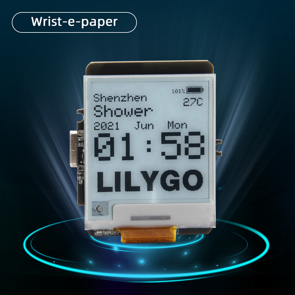 LILYGO® T-Wrist E-PAPER 1.54寸墨水屏 MCU32 可振动开发板