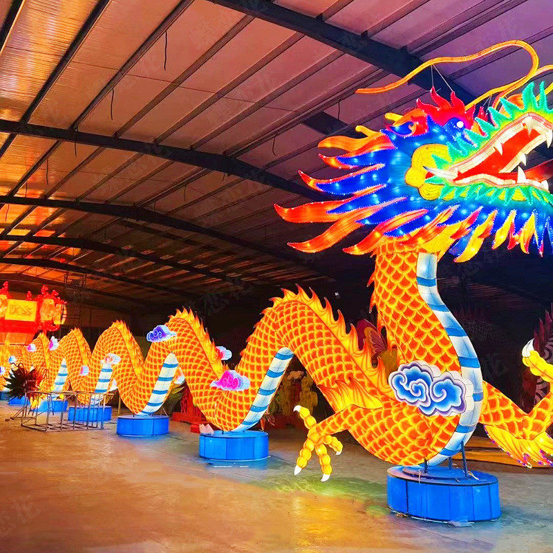 2024花灯花灯春节古风龙年画艺术装置元宵节灯会灯展龙头彩灯