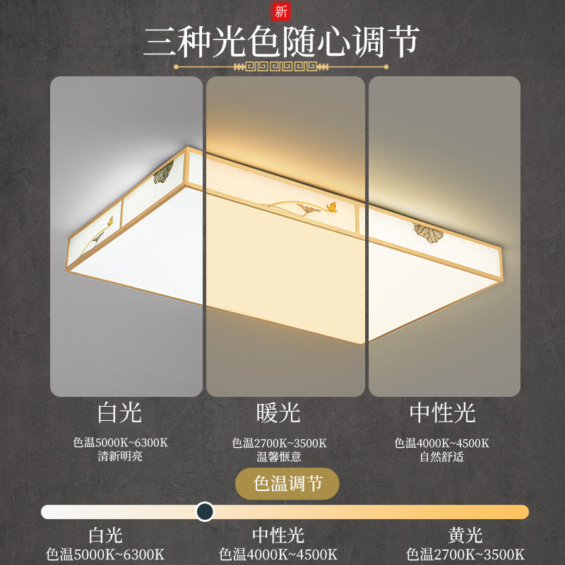 全铜卧室灯新中式客厅吸顶灯家用轻奢高档中国风餐厅书房风扇吊灯
