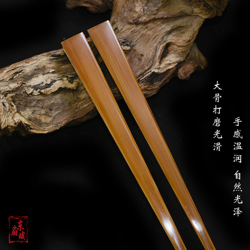 1PKN热销95寸18方老料水磨玉竹暗钉折扇男女古风玉骨文玩扇子苏工