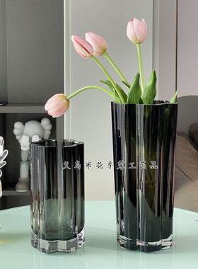 HJM-简约现代高品质水晶玻璃花瓶软装家居客厅餐桌酒店样板房插花