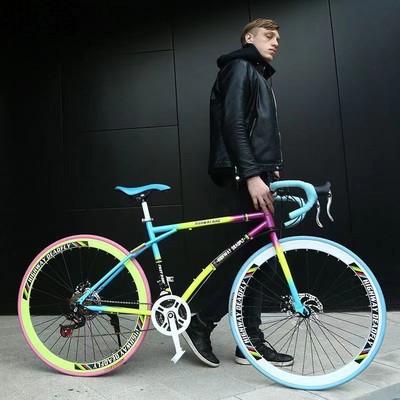 死飞自行车成年人单车公路赛车山地车变速实心胎运动自行车户外