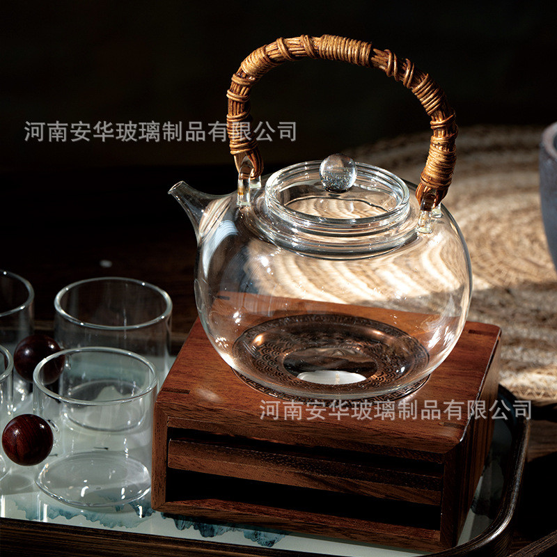 anhua高颜值玻璃茶壶泡茶家用套装2024新款加厚耐高温大容量茶壶