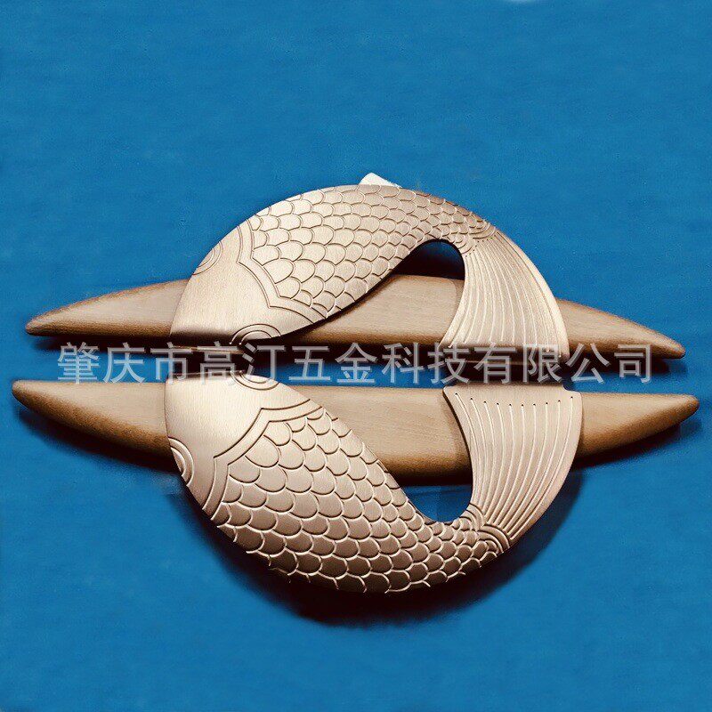 高汀五金新中式入户弧形玻璃门拉手现代酒店商场铝板雕刻大门拉手