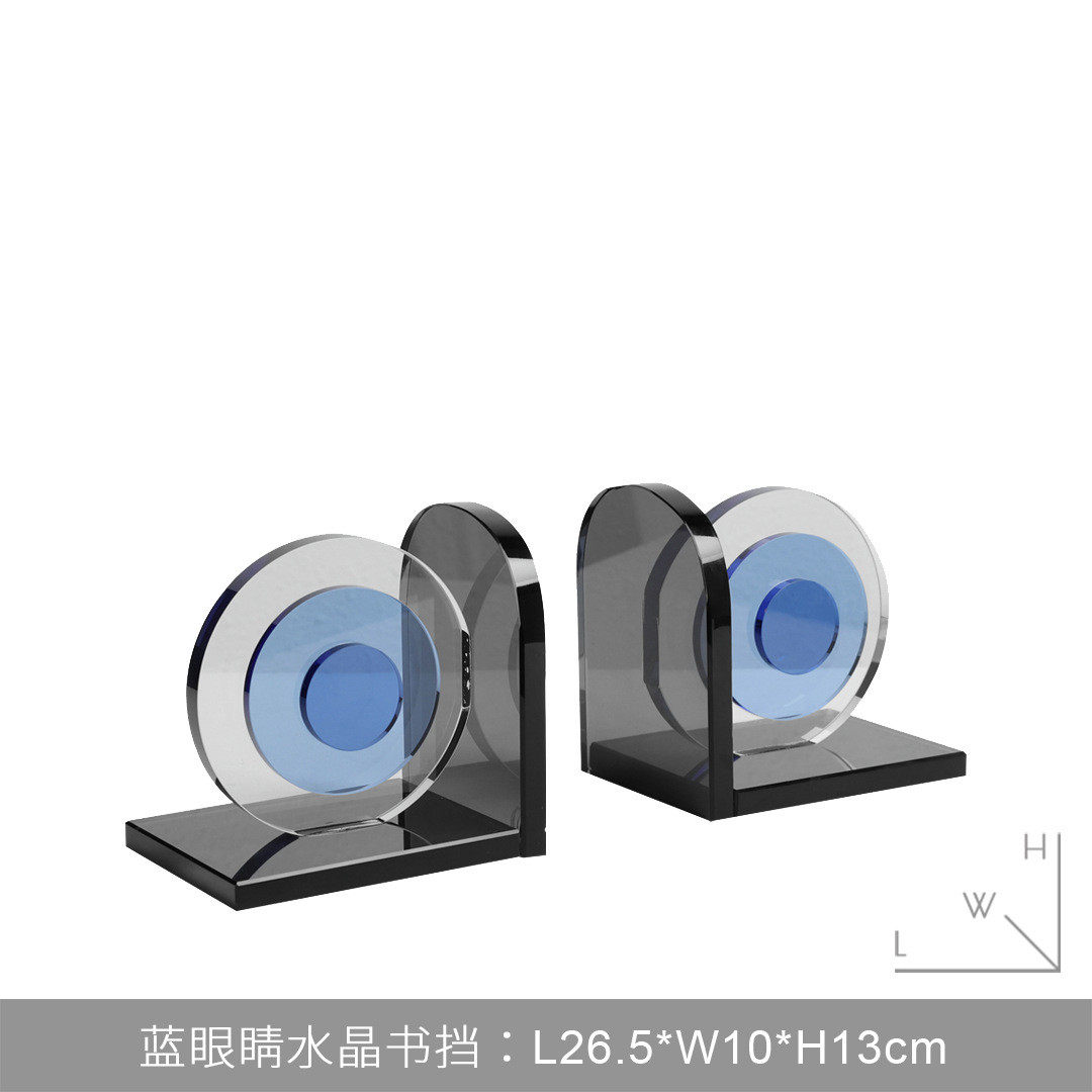 现代简约蓝色卧室客厅书档书靠摆件样板间办公书桌书柜透明装饰品,家居饰品,装饰摆件,淘宝优惠券,粉丝福利购,淘宝优惠卷