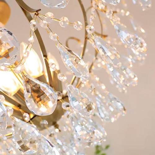 复古餐厅法式水晶吊灯 美式后现代卧室客厅轻奢创意灯具