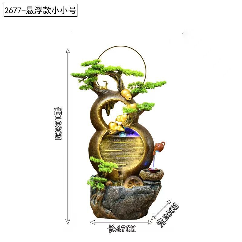 葫芦流水摆件喷泉中式禅意家居客厅庭院办公室开业招财装饰品