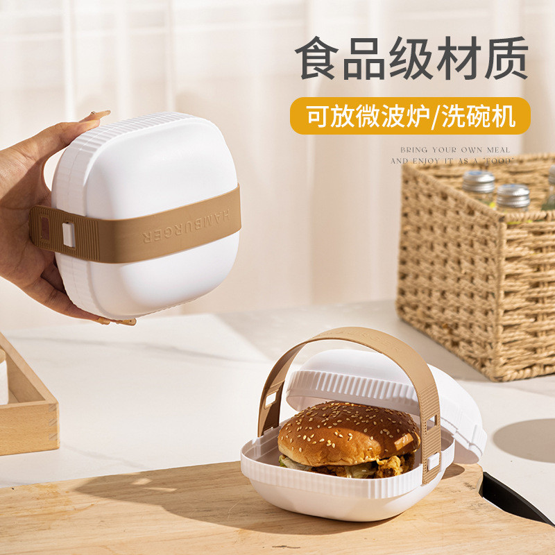 新款日式食品PP野餐盒可手提多功能糕点蛋糕打包盒重复使用便当盒图片