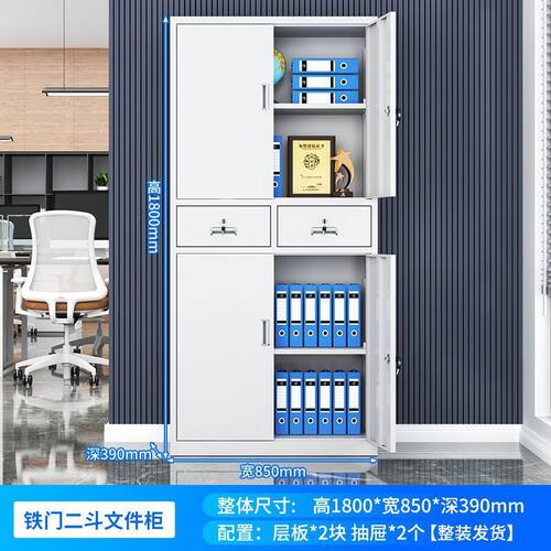 铁皮柜办公文件柜资料柜档案柜铁皮柜卷更衣柜矮柜带锁储物柜家用
