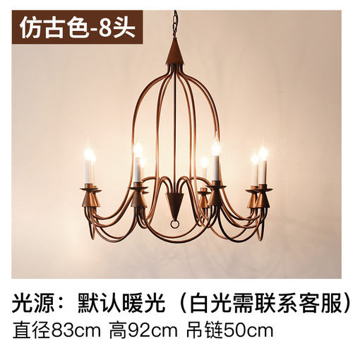 美式卧室客厅餐厅吊灯乡村书房楼梯间灯别墅复古简约蜡烛灯具