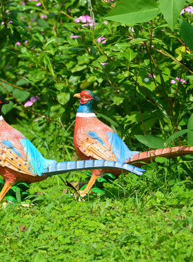 跨境货源花园庭院装饰品野鸡山鸡摆件园艺小品雕塑树脂工艺品礼物