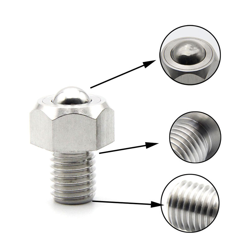 QDE02 六角螺栓型钢珠滚轮 BCHL5/6/8/10/12/16/20 万向球 牛眼珠