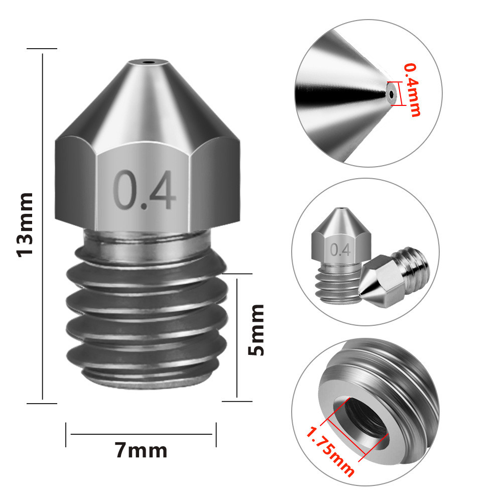 热销3d打印机配件打印机喷头喷嘴MK8挤出机头钨钢硬质合金YG6【热