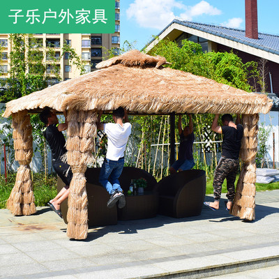 茅草亭子农家乐民宿休闲凉亭庭院花园乘凉棚室外户外遮阳棚雨棚
