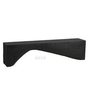 复古原木大板餐桌侘亚克力风炭化黑工作台设计师创意寂悬浮泡茶桌