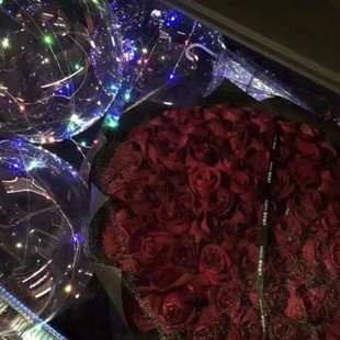 地推气球批发网红告白20寸灯串透明波波球带灯灯发光气球气球