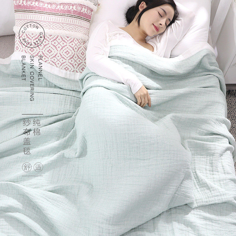 四层纯棉素色毛巾被单双人午睡毯空调沙发纱布盖毯办公室小毛毯夏,床上用品,休闲毯/毛毯/绒毯,淘宝优惠券,粉丝福利购,淘宝优惠卷