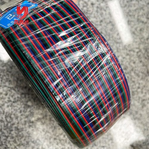 热销rgb灯带延长线4pin加红蓝并线100720awg黑绿粗线芯彩色排线纯