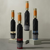 木手柄10骨全自动反向伞折叠反光条自动伞三折峰峰车载商务晴雨伞