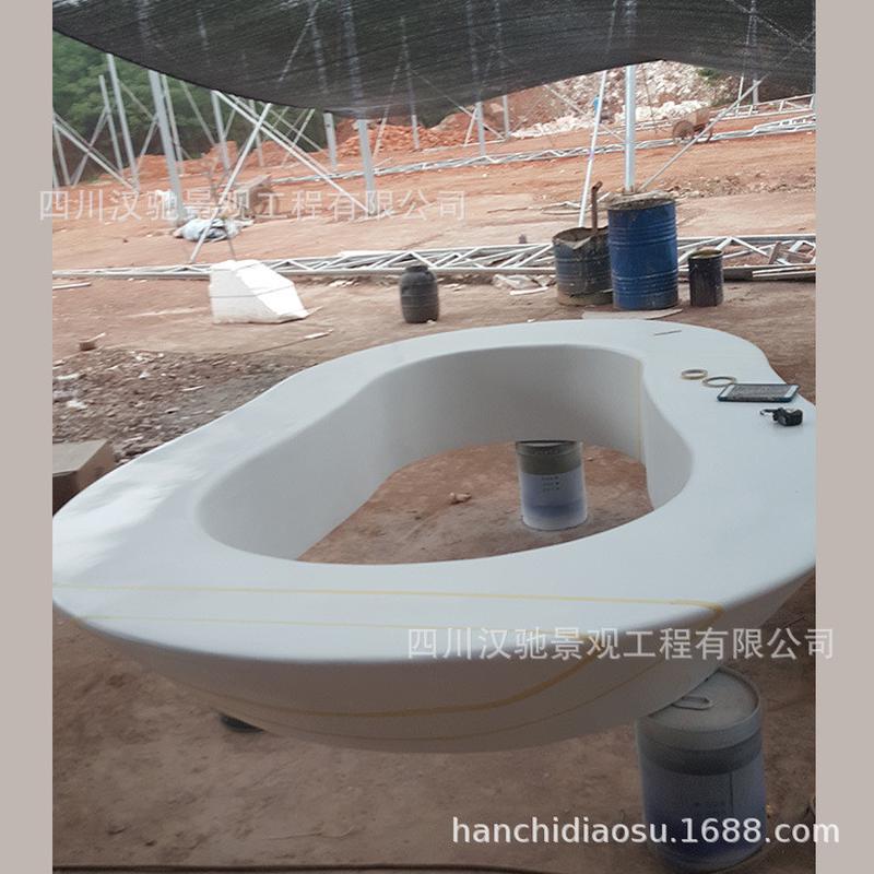 户外玻璃钢休闲椅商业美陈园林绿化坐凳商场三角形座椅树池花坛