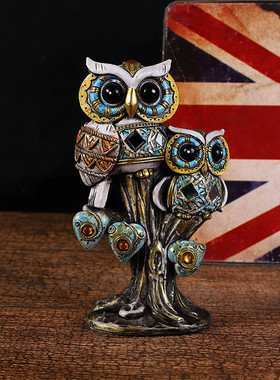 树脂工艺品工艺品摆件猫头鹰创意家居客厅摆件创意礼品