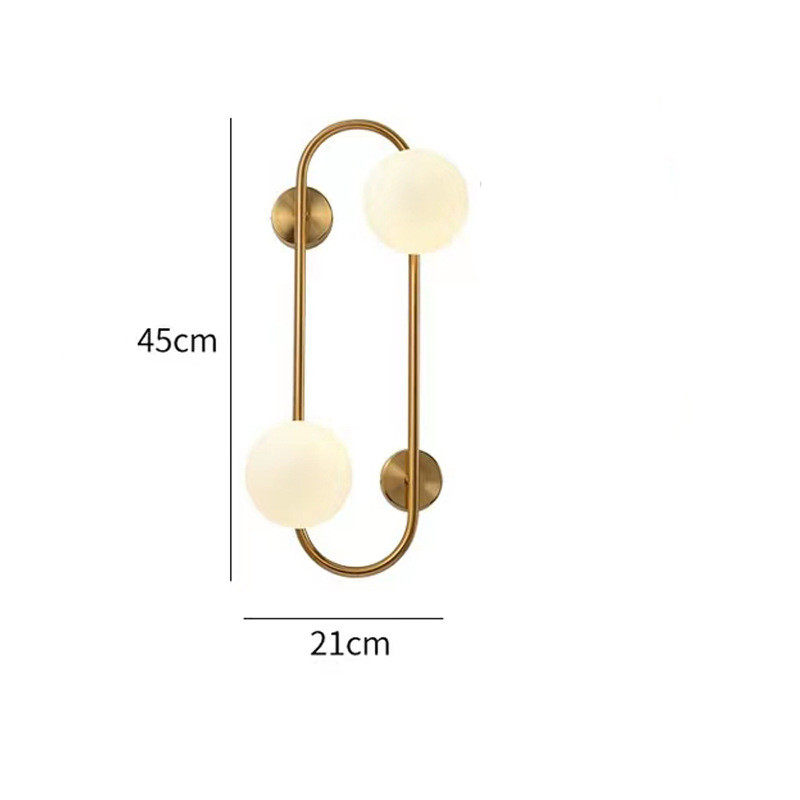 北欧玻璃多头创意现代球球灯客厅灯艺术床头卧室书房椭圆壁灯