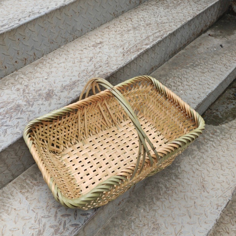 热销鸡蛋竹编大号老式竹编篮子水果编织筐老式手提篮菜篮子农村装