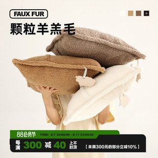 羊羔毛绒 风抱枕沙发客厅靠垫套飘窗床头靠枕头大家居懒人