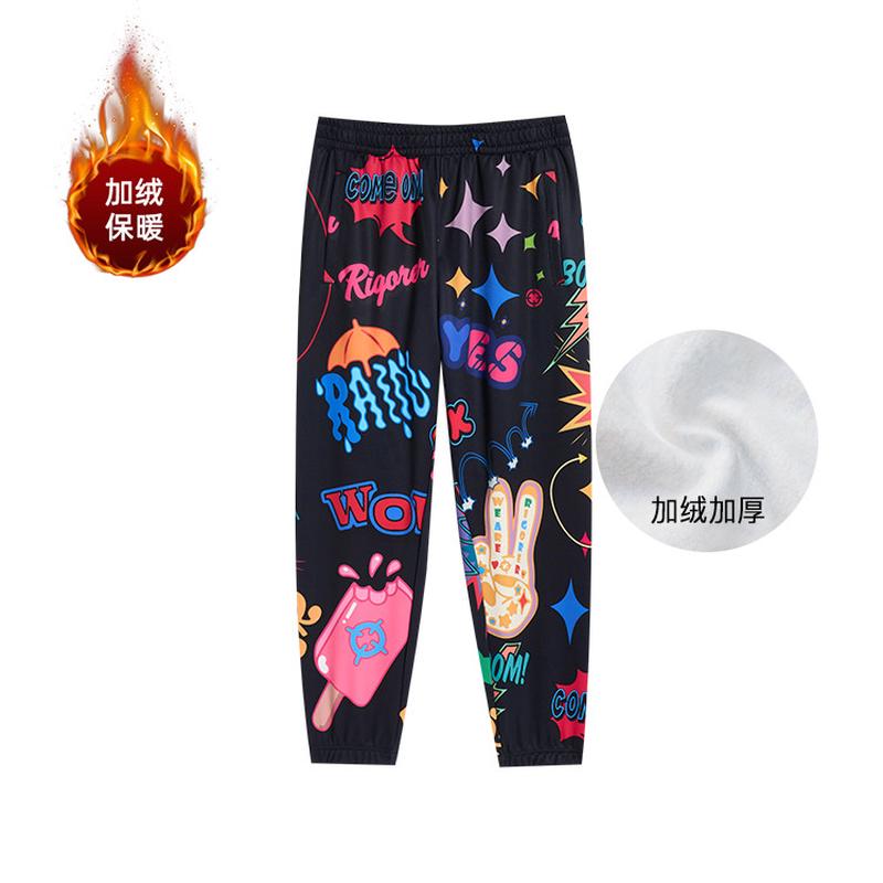 准者涂鸦平裤子运动长裤男春季新款花口美式篮球直筒裤休新款