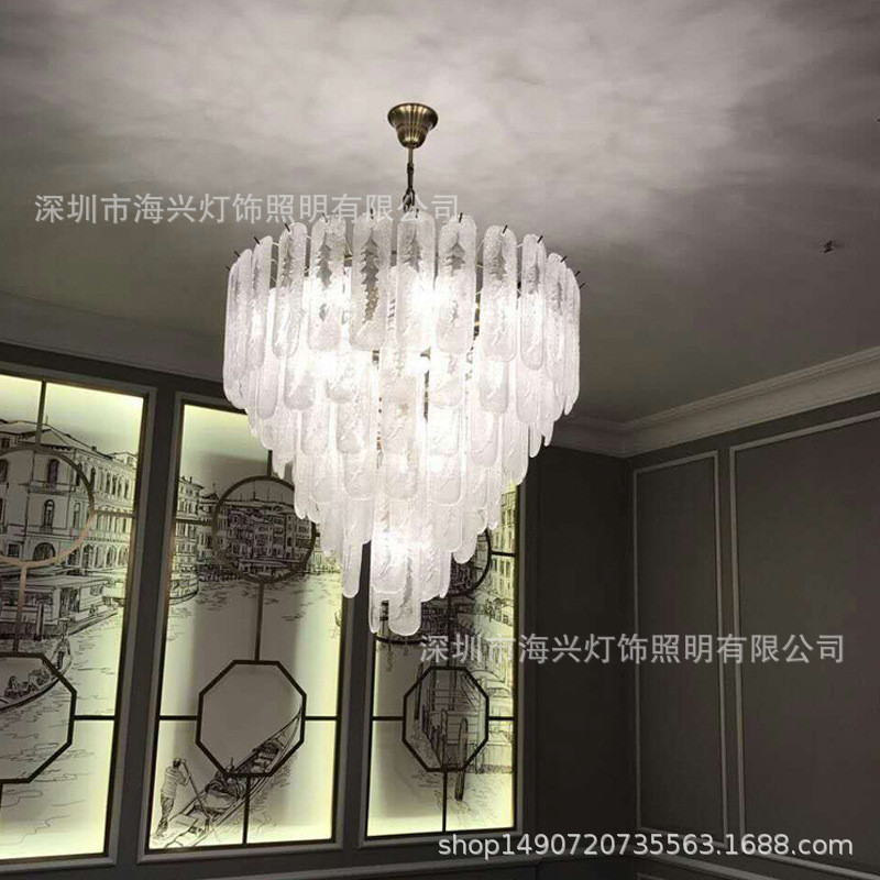 后现代软装设计师吊灯艺术水晶玻璃酒店大堂灯具简约个性轻奢灯饰