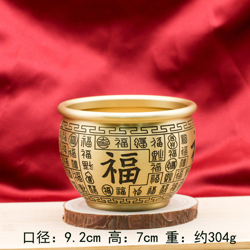 黄铜画油9.5摆设黑字百福缸家用客厅创意中号办公室玄关招财摆件,家居饰品,装饰摆件,淘宝优惠券,粉丝福利购,淘宝优惠卷