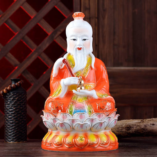 热销三清道祖原始天尊道德天尊灵宝天尊老君12~16寸手绘陶瓷摆件