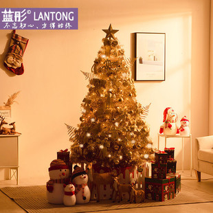 热销金色圣诞树180cm套餐节日装 1.51.8米2.11.23米发光 饰品加密装