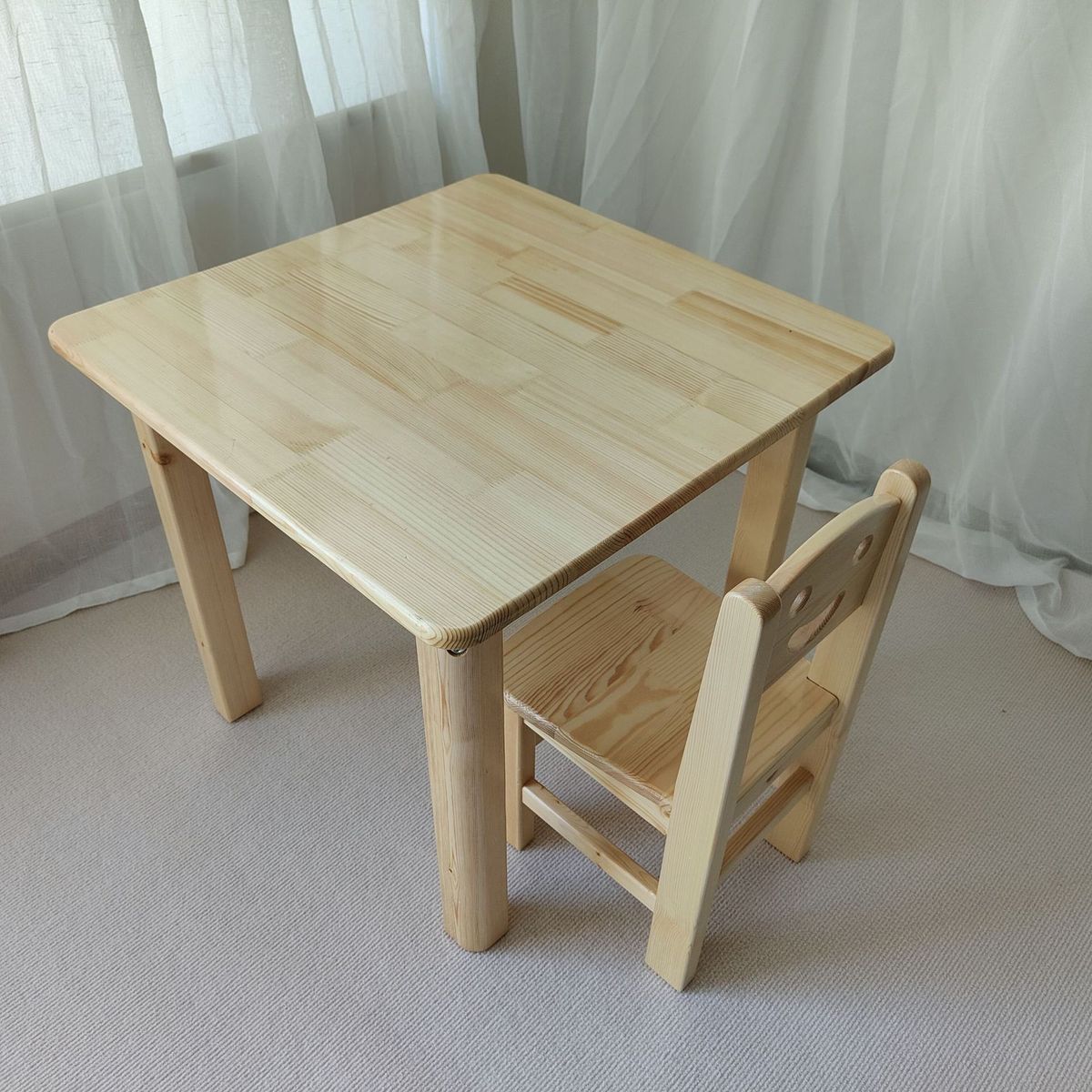 幼儿园实木桌子学生家用课桌椅小方桌写字桌儿童培训画画学习桌