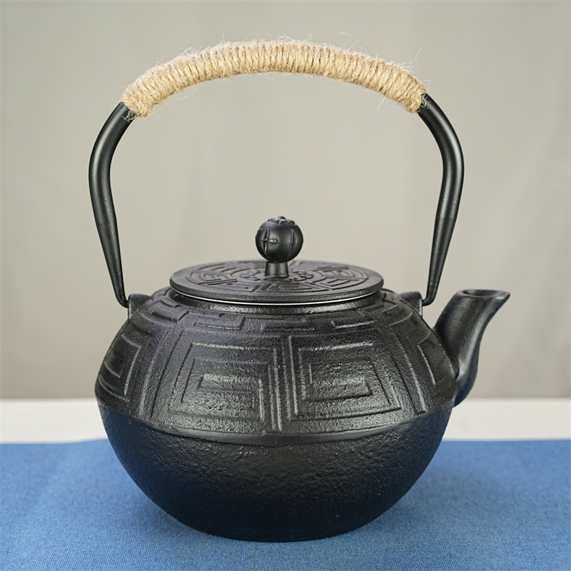 1200ml铁茶壶复古带过滤网日式煮水泡茶家用养生铸铁壶茶具