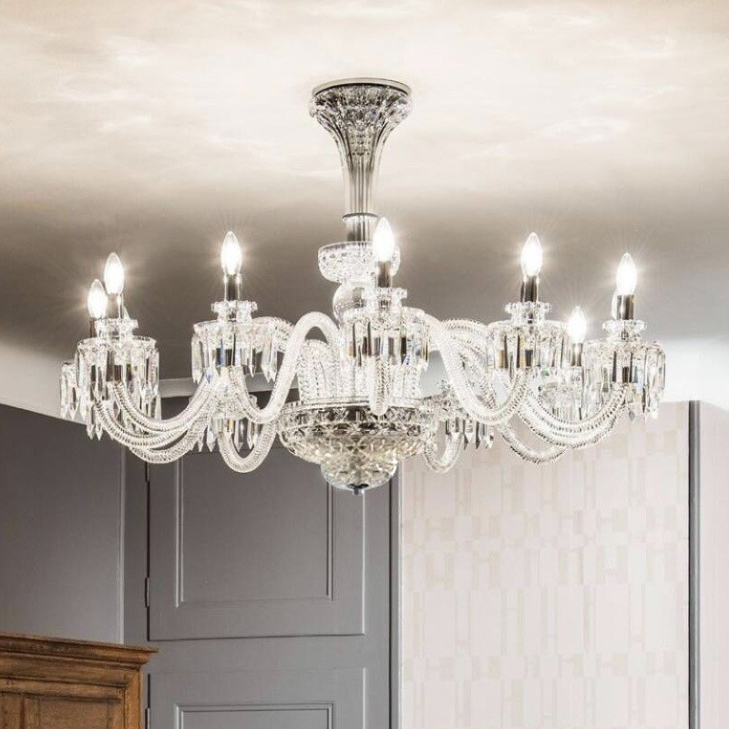 法式轻奢水晶吊灯别墅中古风客厅主灯高档欧式餐厅灯奶油风卧室灯